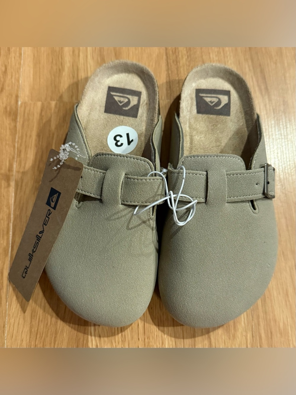 NEW Girls’ Quiksilver Tidal Slip-On Clogs - Sand/Light Taupe - Size 13